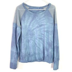 Athleta Mesh Shoulder Tie Dye Pullover Sweatshirt